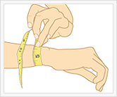 Wrist measurement diagram.