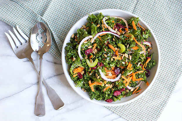 Kale Salad with Honey Ginger Dressing Recipe