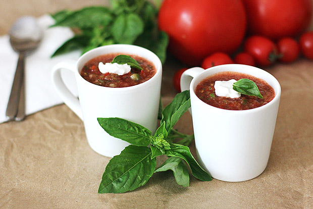 Spicy Basil Lemon Gazpacho Recipe