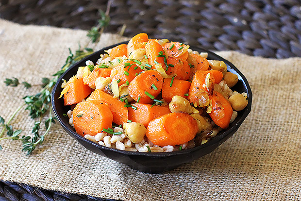 Carrot, Chickpea, and Farro Salad with Thyme Recipe