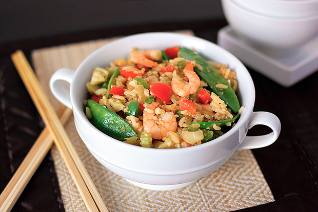 Healthier Shrimp and Vegetable Fried Rice