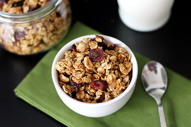 Apple, Banana, and Peanut Butter Granola