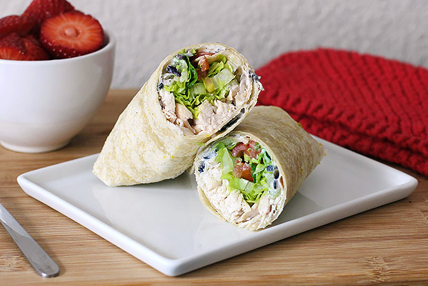 Chicken Wraps with Creamy Olive Dressing