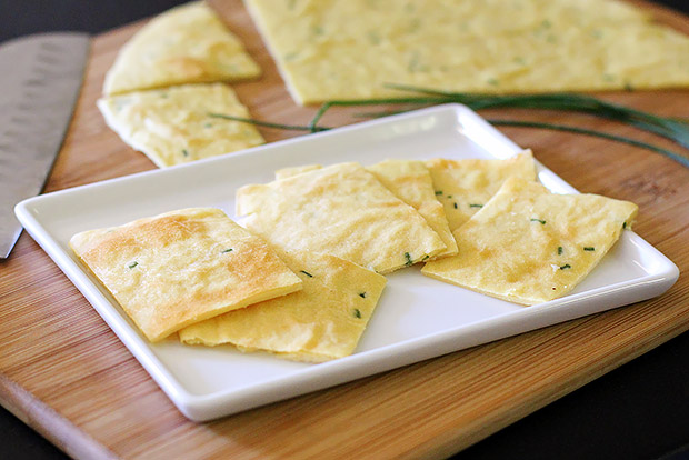 Garlic and Chive Chickpea Flatbread